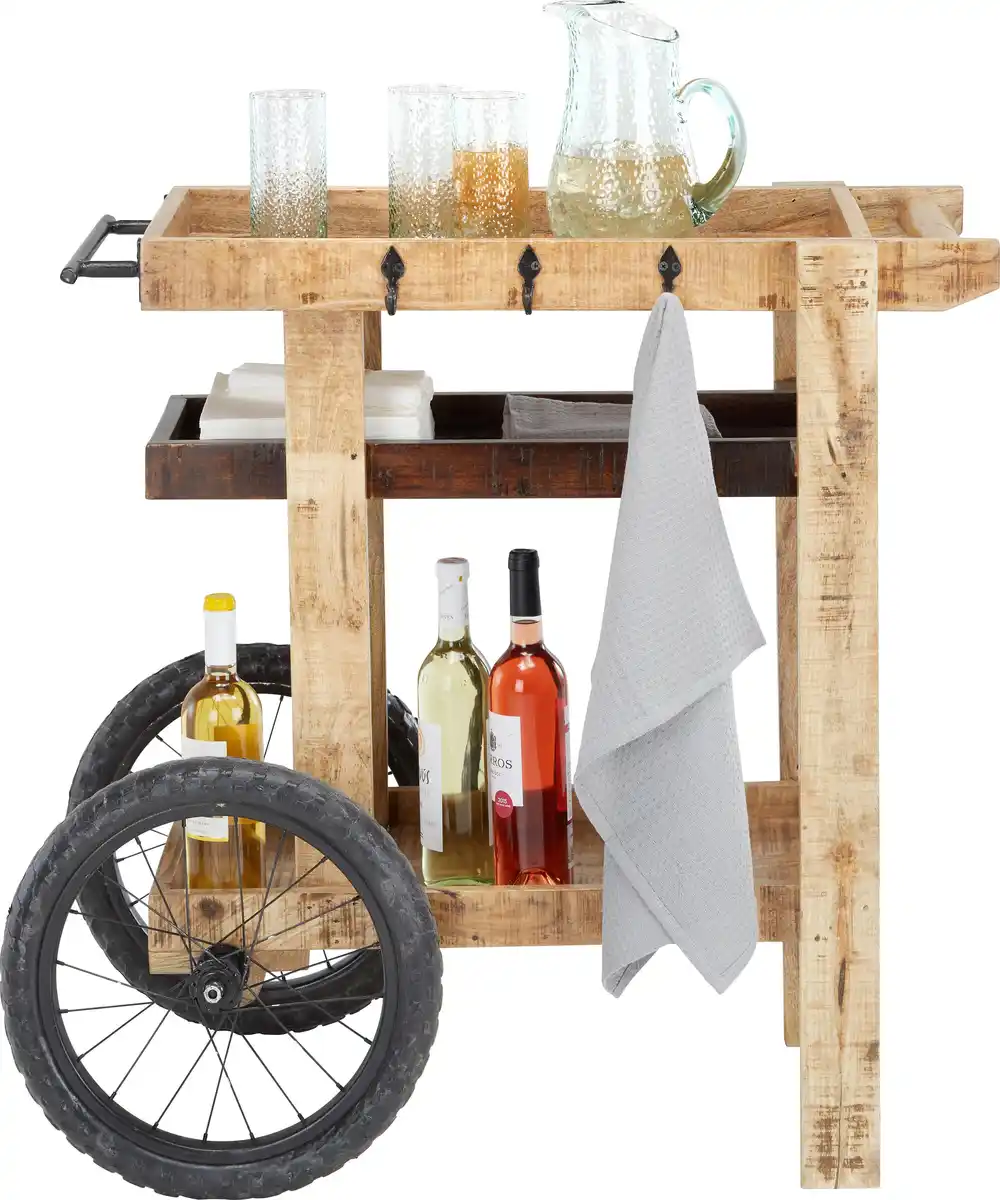 Bild 1 von Servierwagen aus Mangoholz, Naturfarben