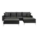 Bild 1 von Wohnlandschaft Alondra Dunkelgrau Webstoff mit Hocker, Dunkelgrau