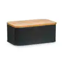 Bild 1 von Zeller Present Brotkasten, Schwarz, Holz, Bambus, rechteckig, 31x18x13 cm, lebensmittelecht, Schneidebrett, Küchenzubehör, Brotkästen & -Körbe