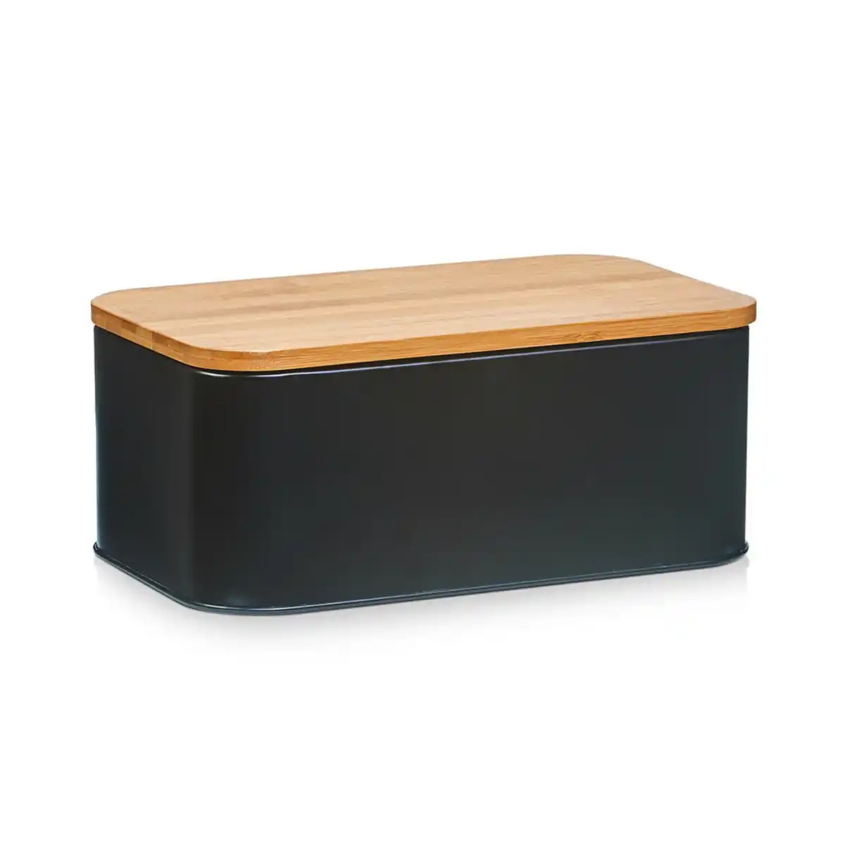 Bild 1 von Zeller Present Brotkasten, Schwarz, Holz, Bambus, rechteckig, 31x18x13 cm, lebensmittelecht, Schneidebrett, Küchenzubehör, Brotkästen & -Körbe