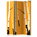 Bild 1 von artgeist Paravent, Orange, Weiß, Holz, Textil, Kiefer, massiv, Bäume, 135x172x3 cm, Motiv auf Vorder- und Rückseite, Wohnzimmer, Raumteiler & Paravents, Paravents