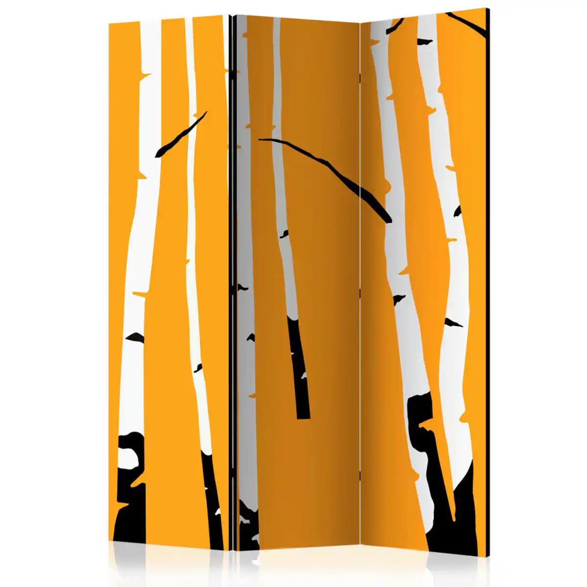 Bild 1 von artgeist Paravent, Orange, Weiß, Holz, Textil, Kiefer, massiv, Bäume, 135x172x3 cm, Motiv auf Vorder- und Rückseite, Wohnzimmer, Raumteiler & Paravents, Paravents