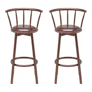 Barhocker-Set Fabio Braun Lederlook Gepolstert, Braun