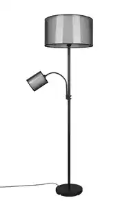 Stehleuchte Burton Grau/Schwarz max. 40/60 Watt, Grau, Schwarz