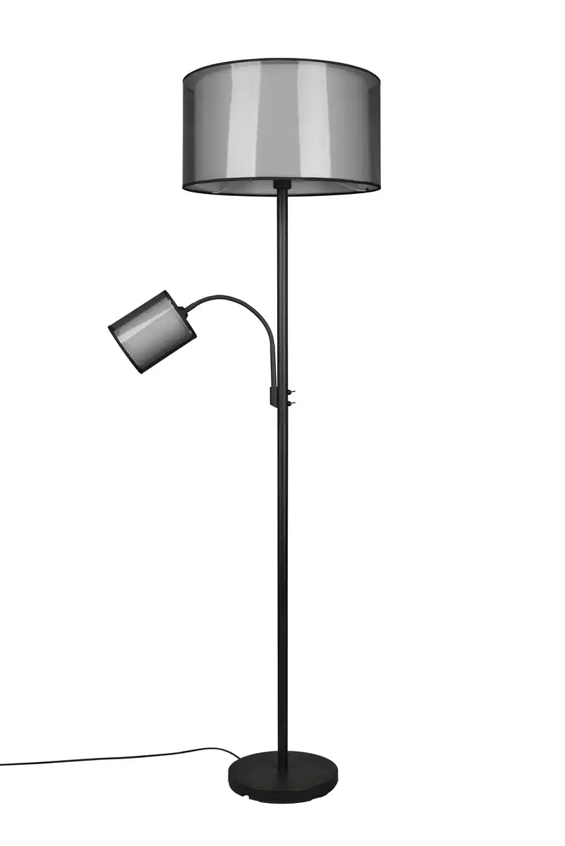 Bild 1 von Stehleuchte Burton Grau/Schwarz max. 40/60 Watt, Grau, Schwarz