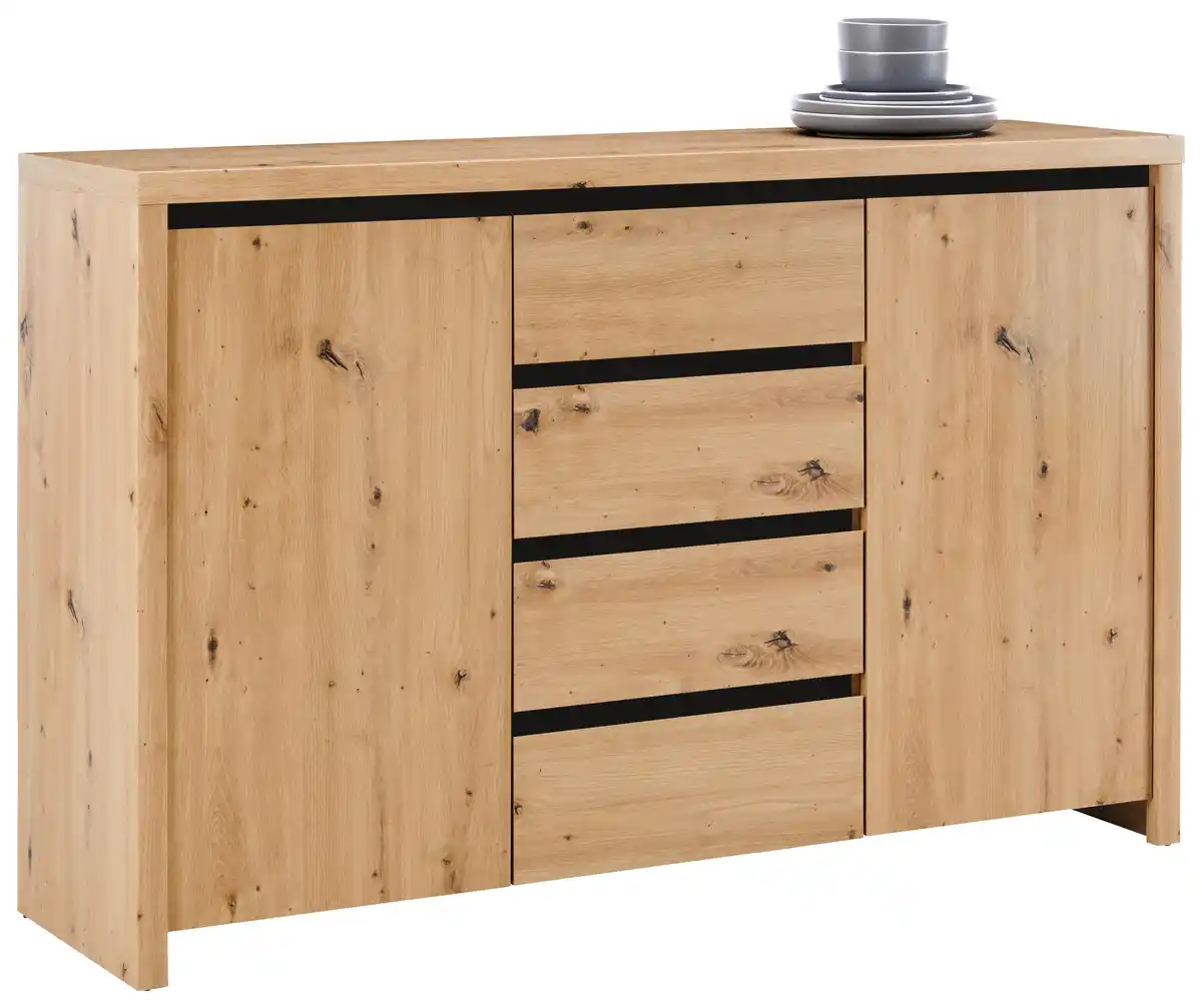 Bild 1 von Sideboard Larios Eichefarben, Schwarz, Eiche Artisan