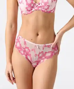 Brazilian-Panty aus Spitze, hellrosa
