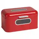 Bild 1 von Echtwerk Brotkasten Retro \, Rot, Metall, rechteckig, 30x20x16.5 cm, lebensmittelecht, nachhaltig, Sichtfenster, Luftlöcher, Küchenzubehör, Brotkästen & -Körbe