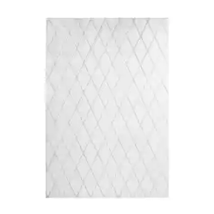 Kayoom Teppich Vivica 225 Weiß / Graublau, Grau, Weiß, Textil, Struktur, rechteckig, 80x150 cm, pflegeleicht, Teppiche & Böden, Teppiche, Moderne Teppiche
