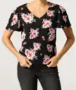 Bild 1 von T-Shirt mit Struktur, schwarz/rot