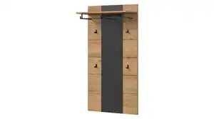 Wandgarderobe Paneel Artisan Eiche anthrazit 80 cm - CANU