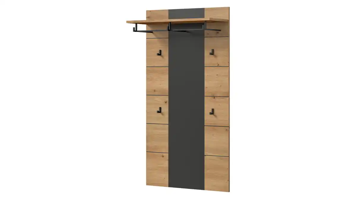 Bild 1 von Wandgarderobe Paneel Artisan Eiche anthrazit 80 cm - CANU