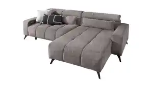 Ecksofa grau elektrisch ausfahrbar 267 cm - BALI