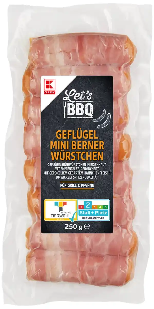 Bild 1 von K-CLASSIC Mini-Berner-Würstchen aus Geflügelfleisch, 250-g-Packg.