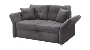 Schlafsofa Cord grau ausziehbar 147 x 105 cm - LEON
