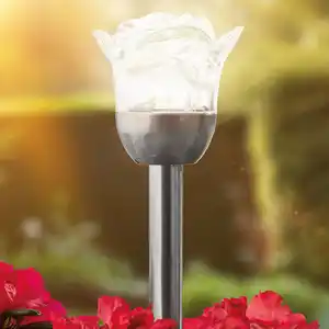 I-Glow LED-Solar-Gartenstecker "Rose"