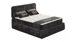 Boxbett mit Bettkasten 180 x 200 cm Chenille anthrazit - RHODOS
