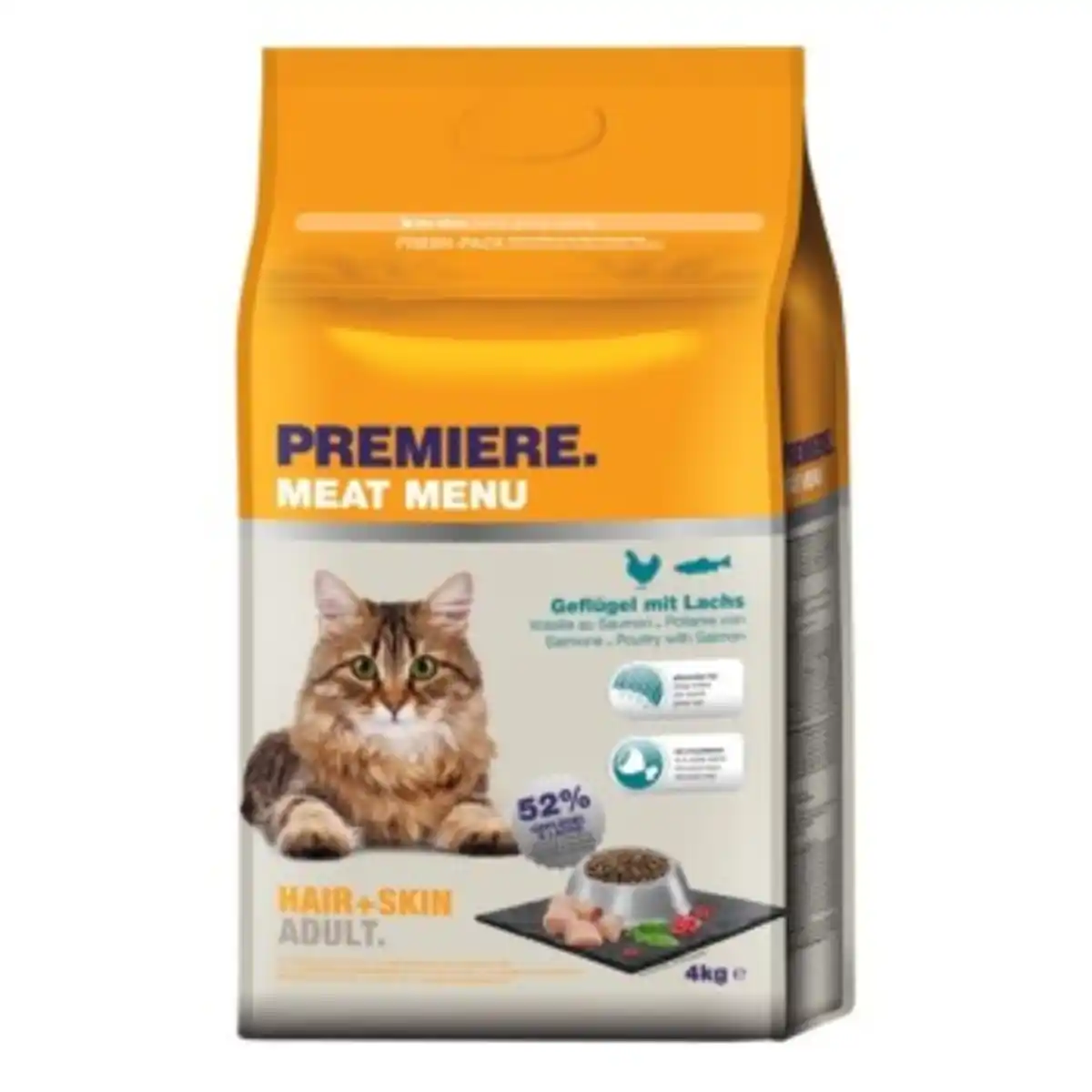 Bild 1 von PREMIERE Meat Menu Trockenfutter Katze Adult Hair and Skin Geflügel mit Lachs 4 kg