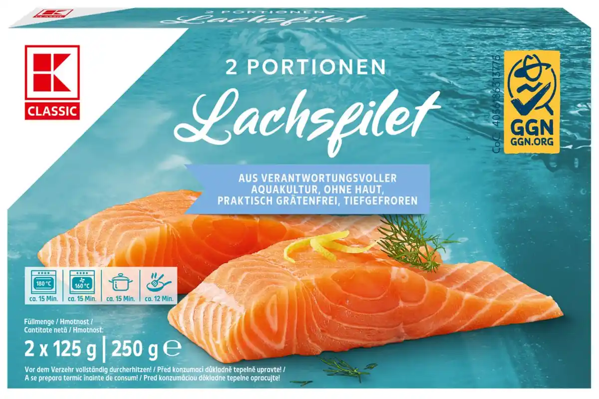 Bild 1 von K-CLASSIC Lachsfilets, 2 St. = 250-g-Packg.