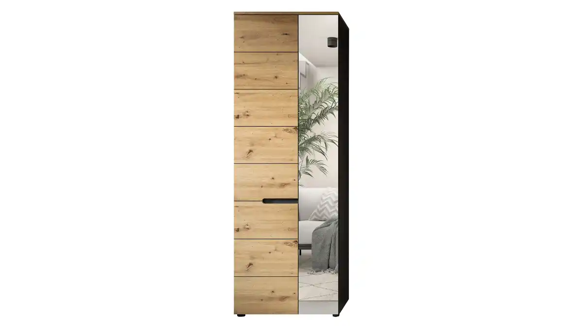Bild 1 von Garderobenschrank Spiegel Artisan Eiche anthrazit 190 cm - CANU