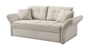 Schlafsofa Cord grau-beige ausziehbar 167 x 105 cm - LEON