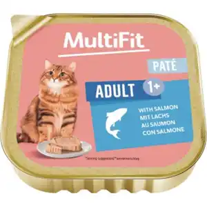 MultiFit Nassfutter Katze Adult, Paté, mit Lachs 16x100 g