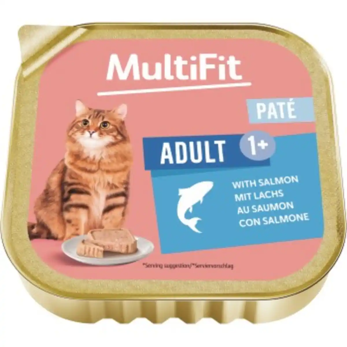 Bild 1 von MultiFit Nassfutter Katze Adult, Paté, mit Lachs 16x100 g