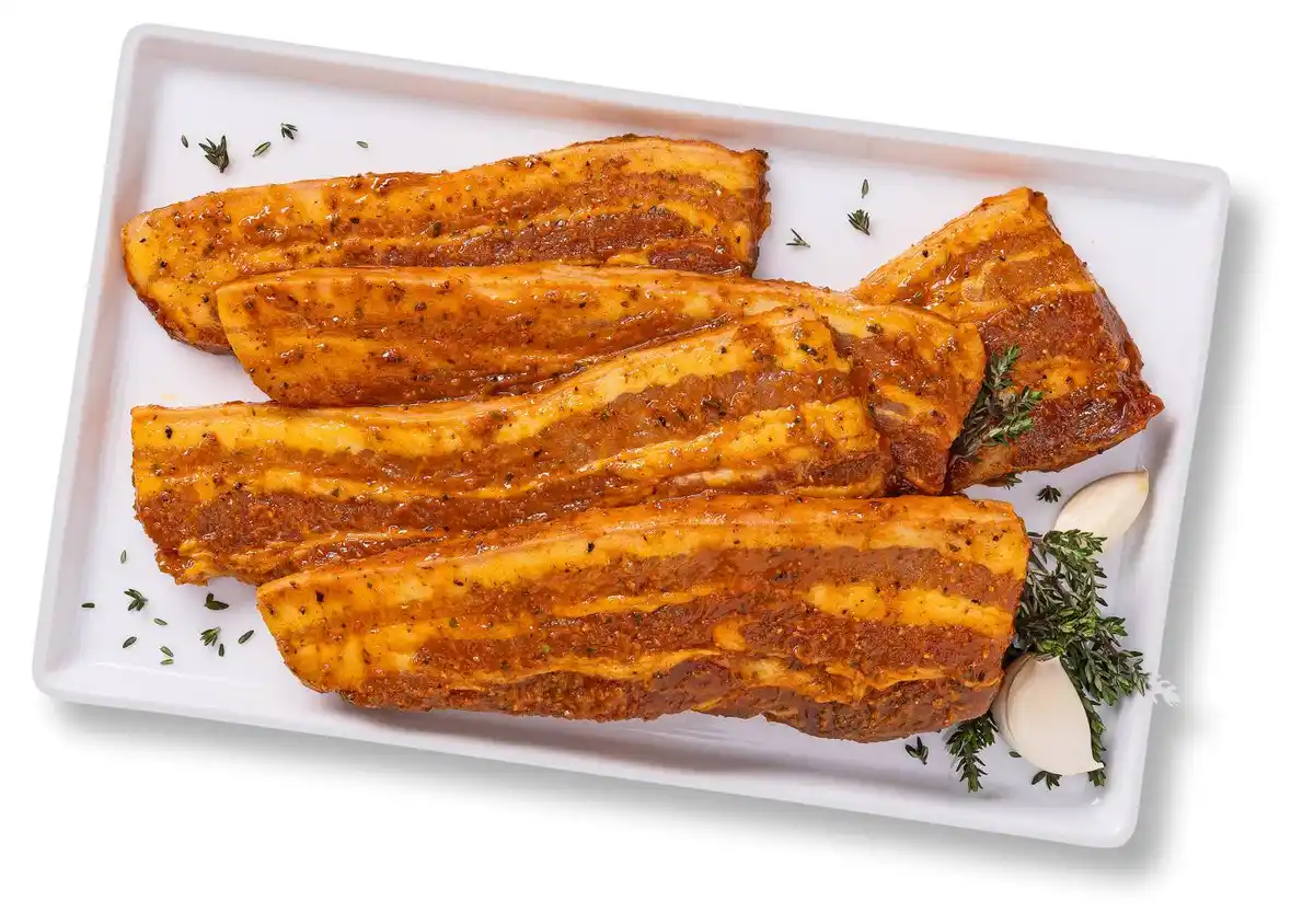Bild 1 von K-WERTSCHÄTZE Grillbauch mariniert, 100 g