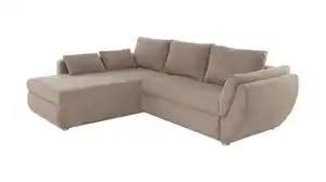 Ecksofa Cord taupe - Schlaffunktion Bettkasten 272 cm - TAIFUN