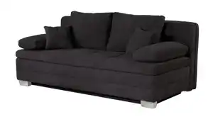 Schlafsofa Bettkasten Dauerschläfer schwarz Federkern - LINDAU