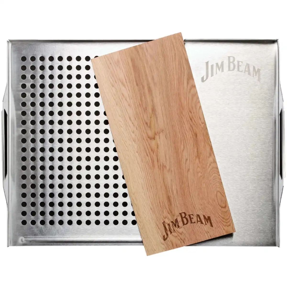 Bild 1 von Jim Beam Edelstahl-Grillauflage mit Zedernholz-Platte