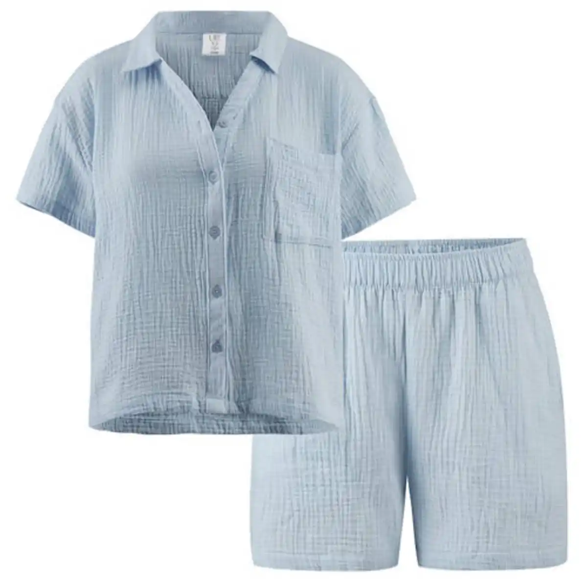 Bild 1 von UP2FASHION WOMEN Damen Musselin Pyjama, Blau, S 36/38