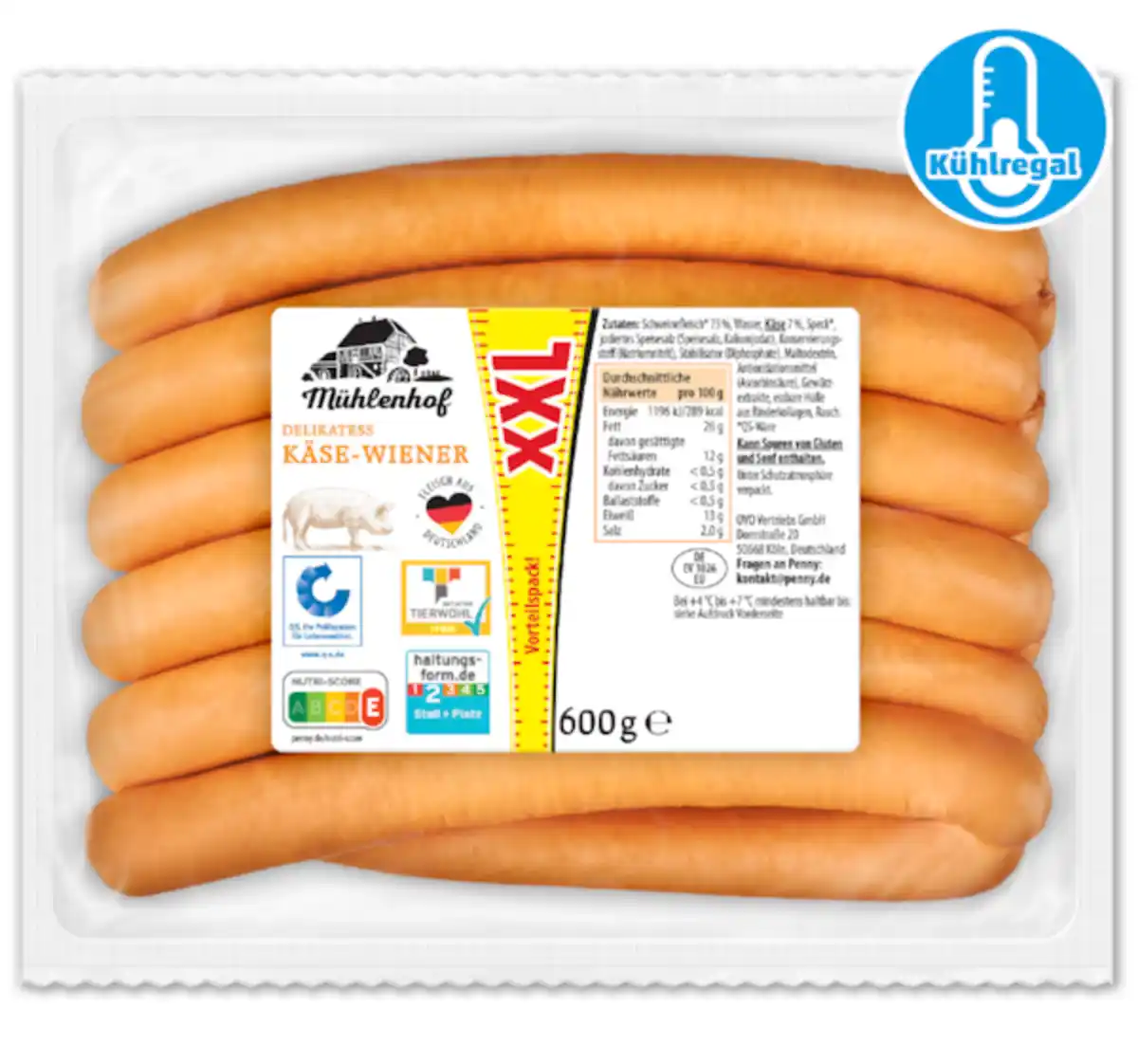 Bild 1 von MÜHLENHOF XXL Delikatess Käse-Wiener*