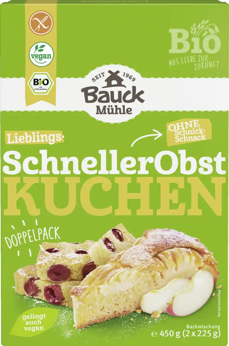Bild 1 von Bauck Mühle Bio Schneller Obstkuchen, 450 g