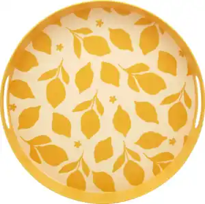 IDEENWELT Melamin-Serviertablett Ø 34 cm Zitrone