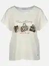 Bild 1 von Damen Shirt mit Print und Glitzersteinchen Weiß