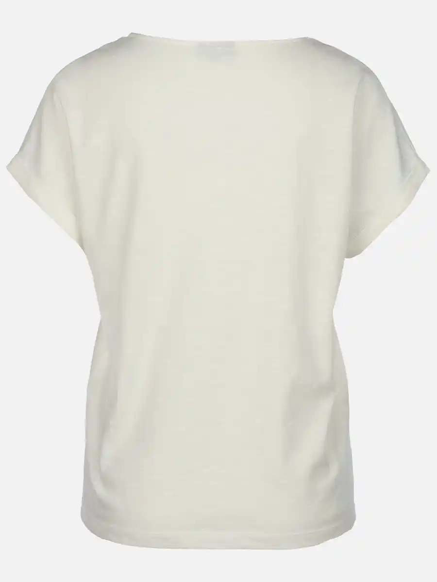 Bild 2 von Damen Shirt mit Print und Glitzersteinchen Weiß