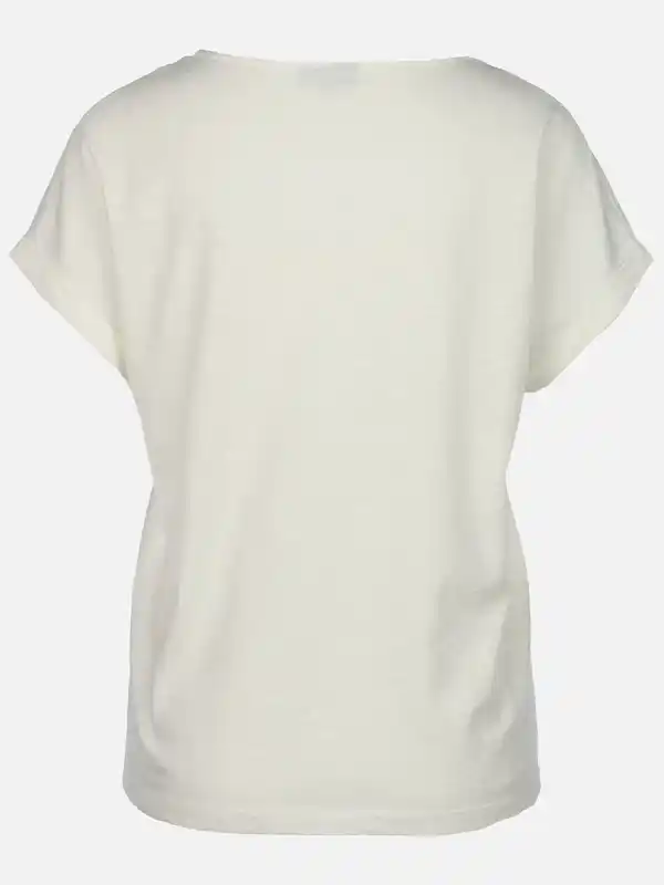 Bild 2 von Damen Shirt mit Print und Glitzersteinchen Weiß