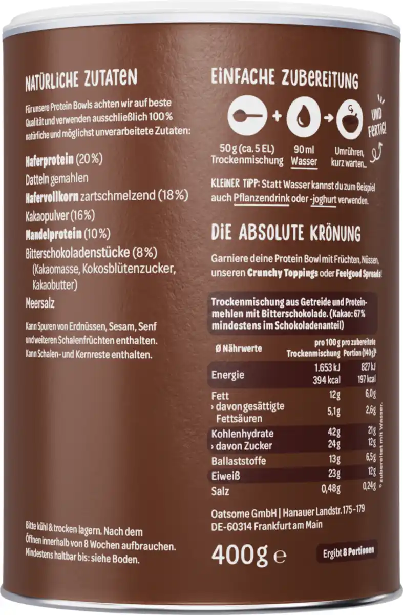 Bild 2 von Oatsome Queen Brownie High Protein Bowl, 400 g
