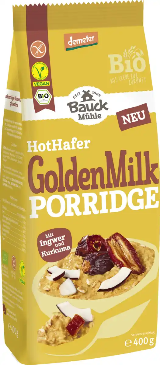 Bild 1 von Bauck Mühle Bio Hot Hafer Gold Milk Porridge Demeter, 400 g