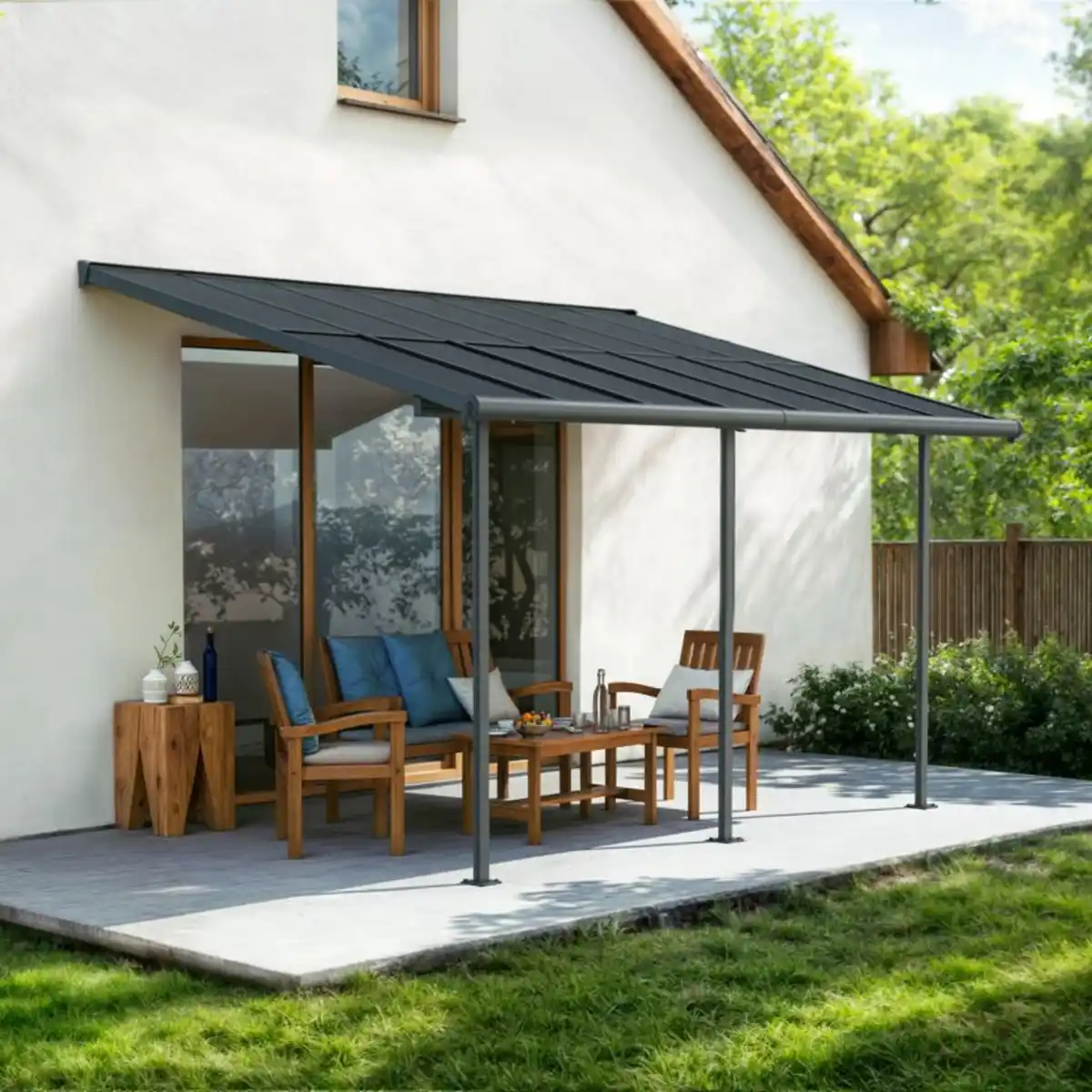 Bild 1 von Palram-Canopia Terrassenüberdachung 'Sierra Cabrio' 295 x 434 cm Alu/Polycarbonat grau