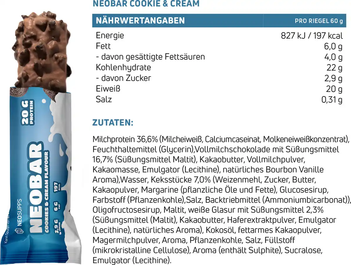 Bild 2 von Neosupps Neobar Cookies and Cream, 60 g