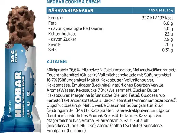 Bild 2 von Neosupps Neobar Cookies and Cream, 60 g