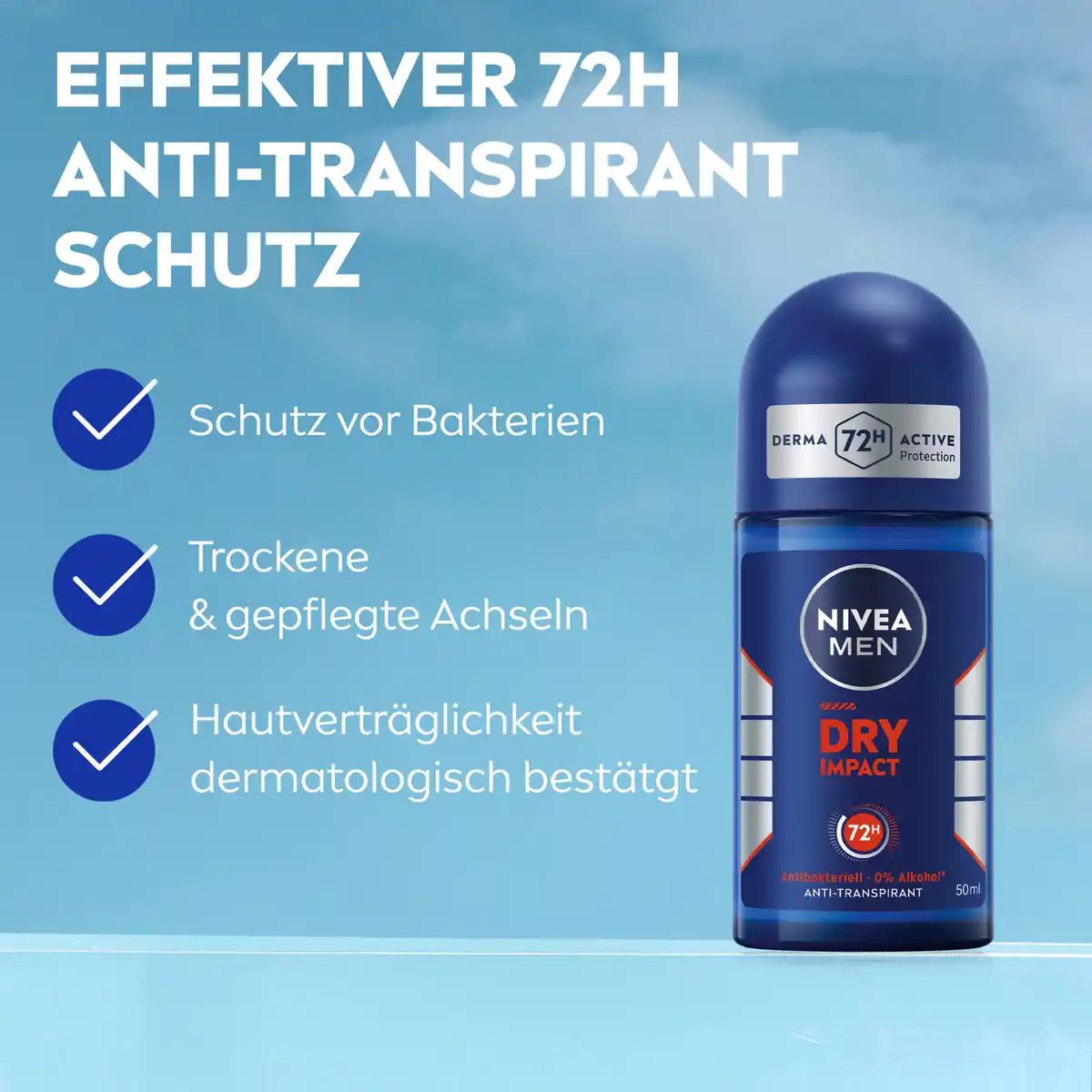 Bild 4 von NIVEA MEN Dry Impact Anti-Transpirant Roll-On, 50 ml
