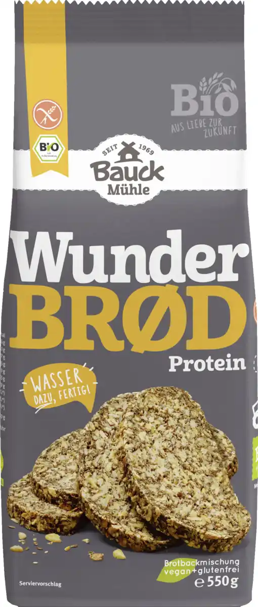 Bild 1 von Bauck Mühle Bio Wunderbrd Protein, 550 g