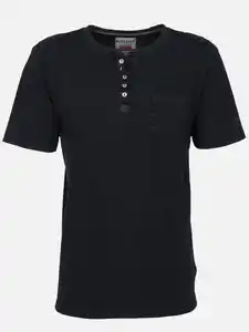 Herren Henleyshirt Schwarz