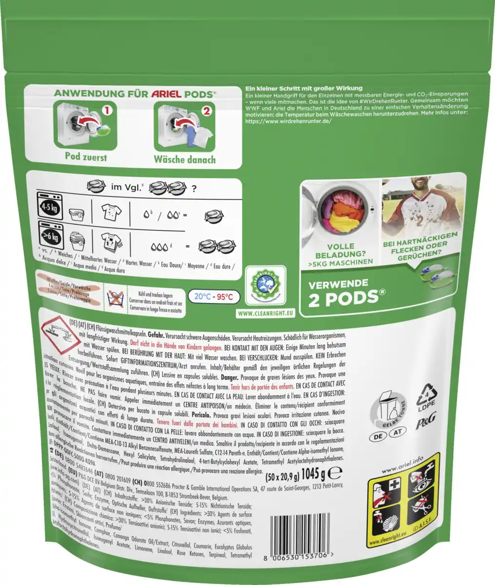 Bild 3 von Ariel Colorwaschmittel All-in-1 Pods Großpackung 100WL, 100 WL