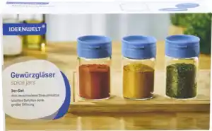 IDEENWELT Gewürzgläser 3er-Set blau