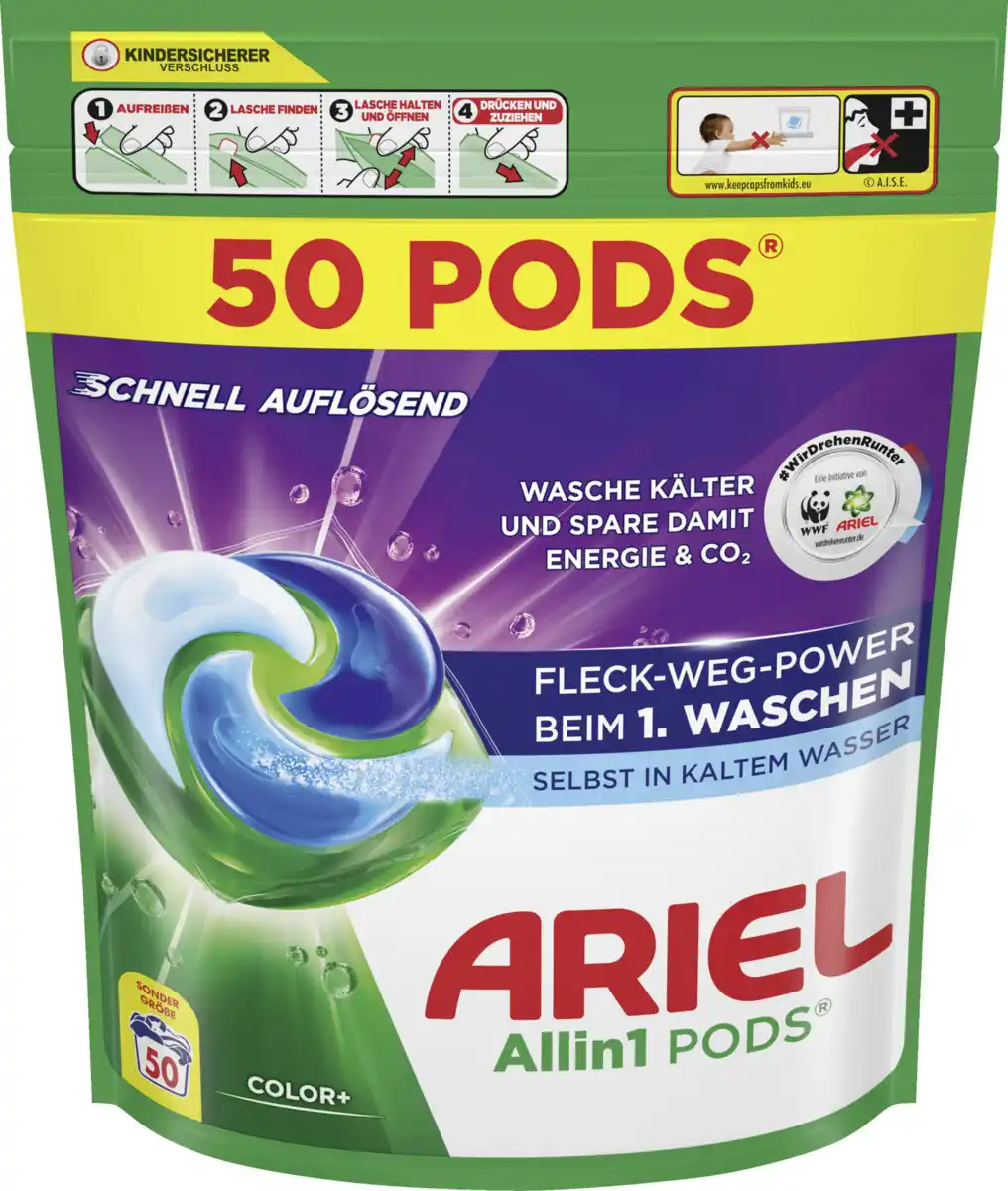 Bild 2 von Ariel Colorwaschmittel All-in-1 Pods Großpackung 100WL, 100 WL
