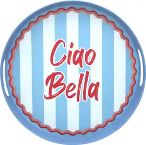 IDEENWELT Melamin-Serviertablett Ø 34 cm Ciao Bella